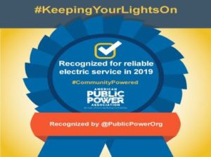 Recognized for reliable electric service in 2019